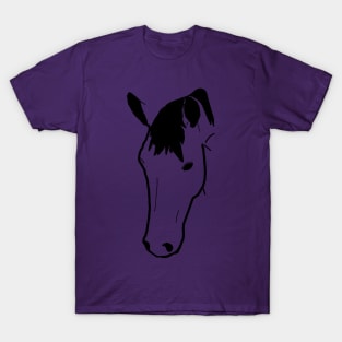 Black Horse Face T-Shirt